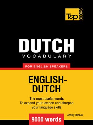 cover image of Dutch vocabulary for English speakers